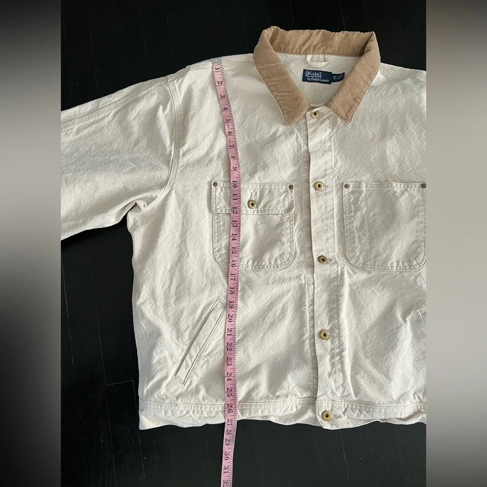 Ralph Lauren Men's Cream and Tan Shirt Jacket size XXL